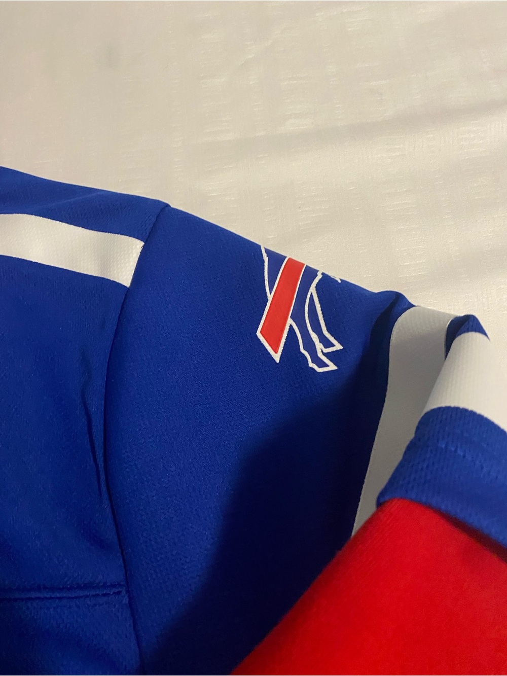 NFL Bills Blue and Red Crewneck Hooded Sweater - Picture 4 of 8